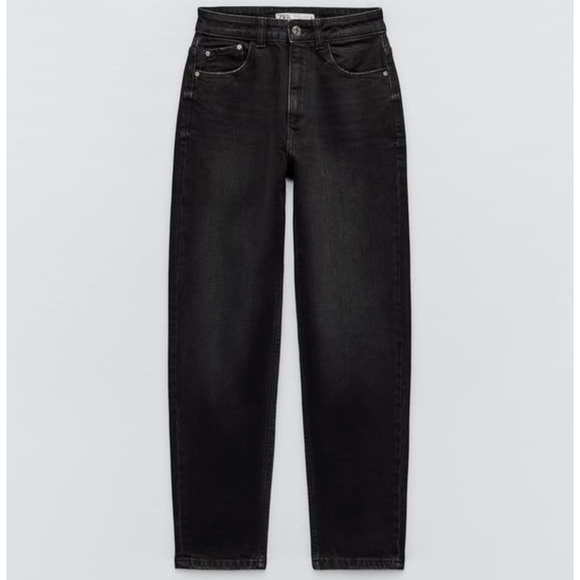Denim - Zara Black Washed High Rise Straight Leg Jeans Size 8 Womens Denim